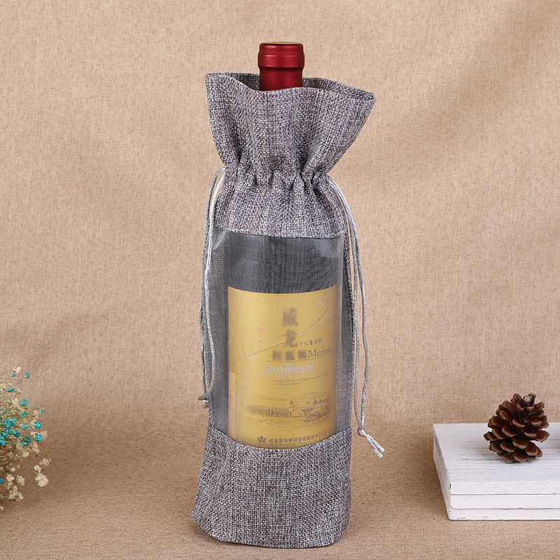 Jute Bag Packaging - 1 Buah Imitasi Rami Botol Anggur