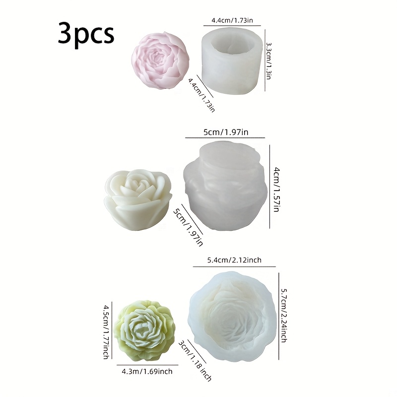 Candle Making Temperature - 3 Set cetakan lilin silikon bermotif