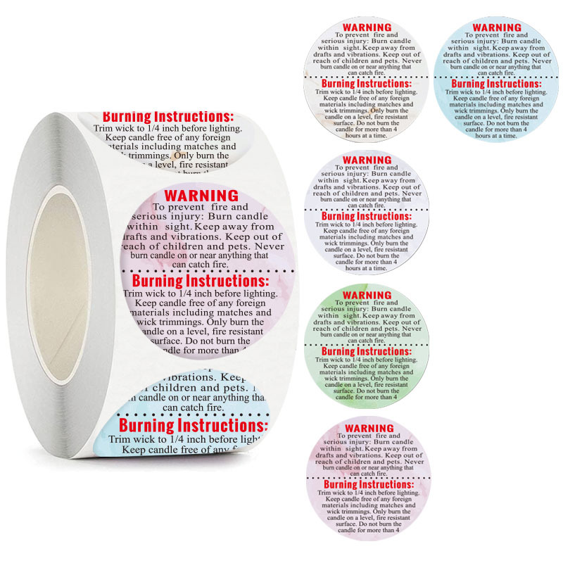 Candle Warning Label - 500 Buah Label Peringatan Wadah Lilin