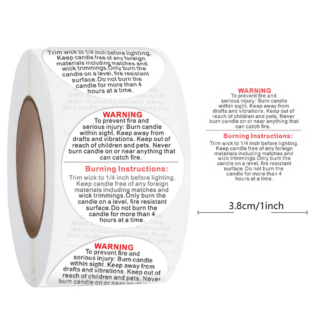 100 Buah Label Peringatan Lili - Candle Warning Label ulasan dan harga