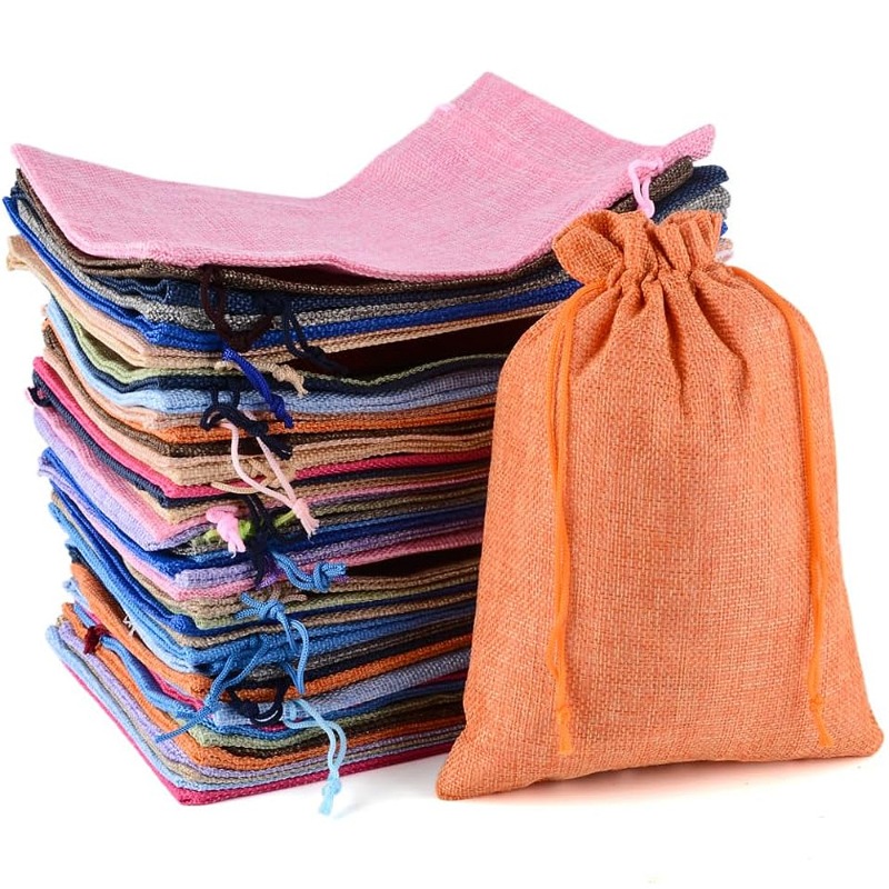 50 Buah 13X18CM/10X14CM/9X12CM - Jute Bag Packaging ulasan dan harga