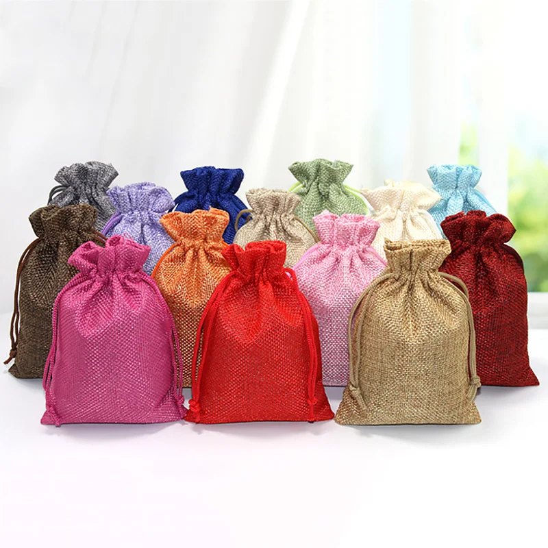 50 Buah 13X18CM/10X14CM/9X12CM - Jute Bag Packaging ulasan dan harga
