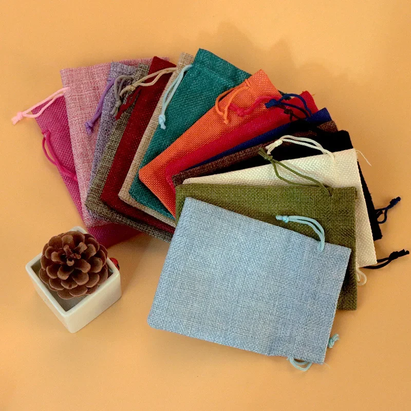 50 Buah 13X18CM/10X14CM/9X12CM - Jute Bag Packaging ulasan dan harga