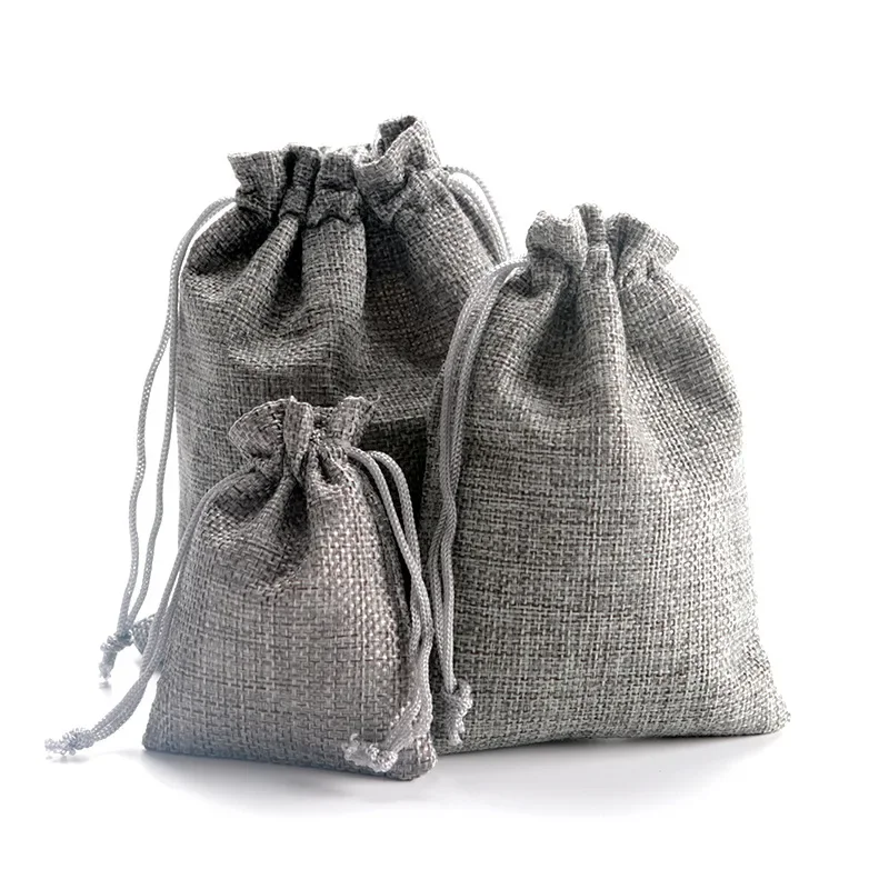 50 Buah 13X18CM/10X14CM/9X12CM - Jute Bag Packaging ulasan dan harga