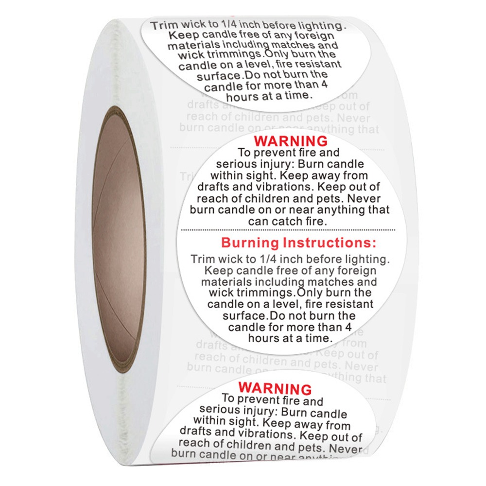 500 buah label peringatan lili - Candle Warning Label ulasan dan harga