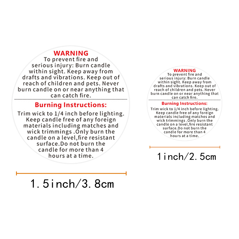 500 buah label peringatan lili - Candle Warning Label ulasan dan harga