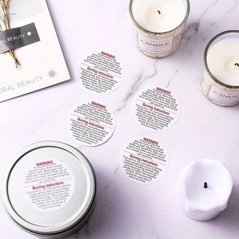 1rol, 500 buah stiker Label pe - Candle Warning Label ulasan dan harga