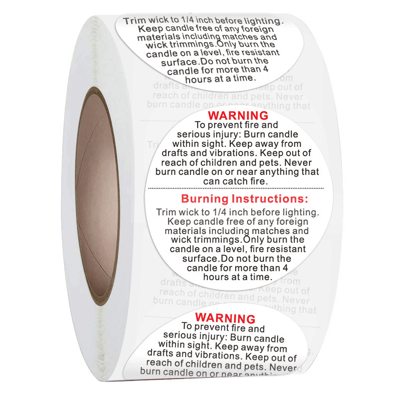100-500 Buah 1 Inci Stiker Per - Candle Warning Label ulasan dan harga