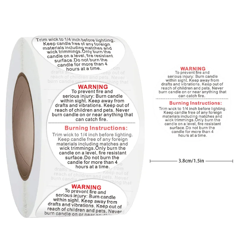 500 buah Label peringatan lili - Candle Warning Label ulasan dan harga