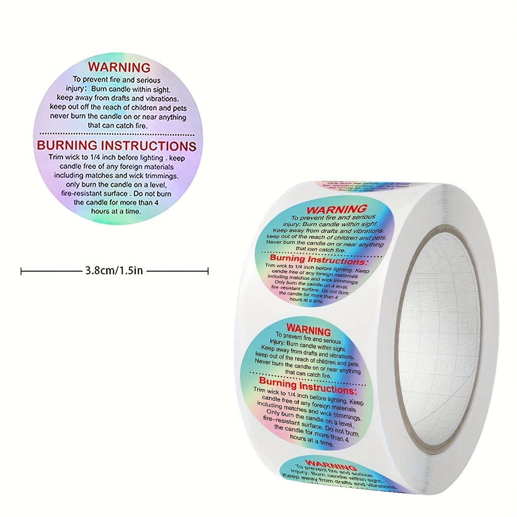 500 buah label peringatan pele - Candle Warning Label ulasan dan harga