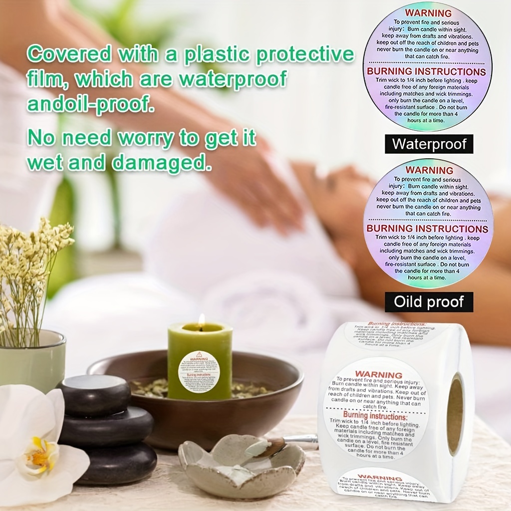 500 buah label peringatan pele - Candle Warning Label ulasan dan harga
