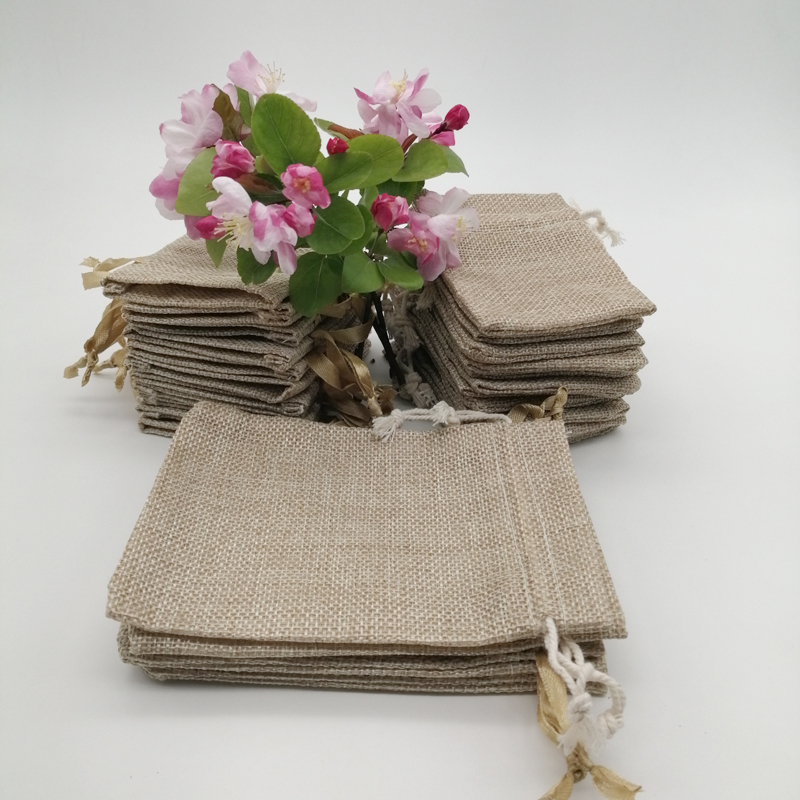 50 Buah Tas Hadiah Rami Linen  - Jute Bag Packaging ulasan dan harga